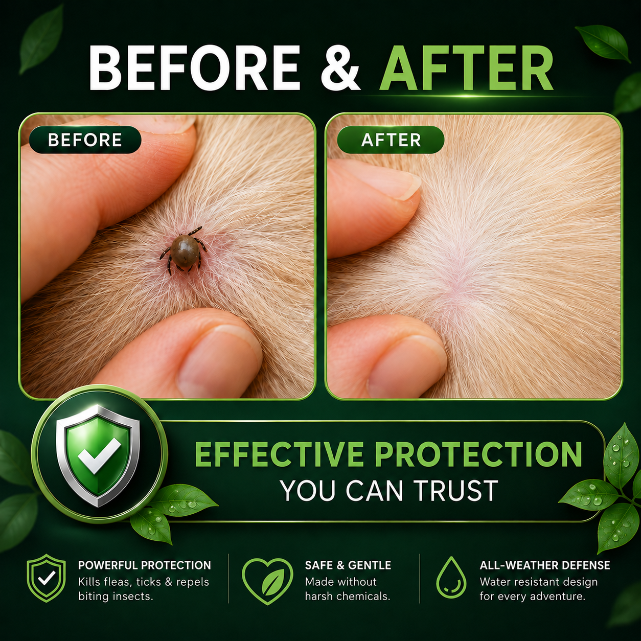 Flea & Tick Repellent Collar Buckle — Natural, Chemical-Free Clip-On for Dogs & Cats